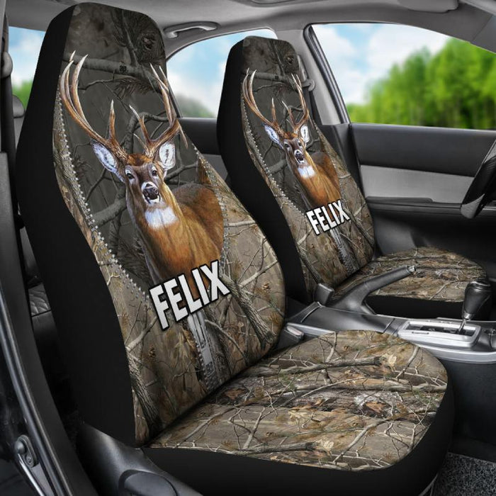 Personalized Car Seat Covers - Deer (2pcs, universal fit)