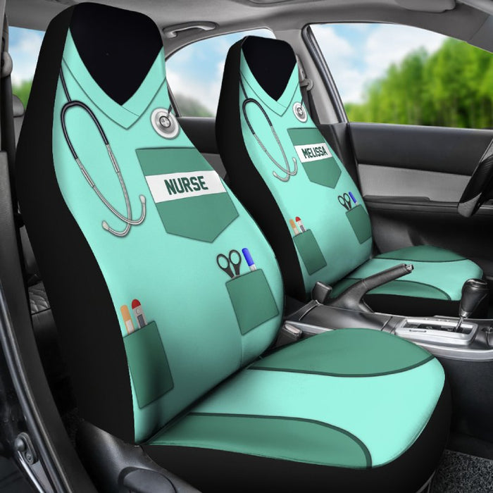 Personalized Car Seat Covers - With Stethoscope (2pcs, universal fit)