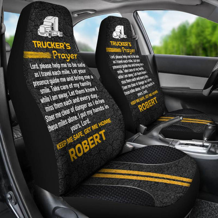 Personalized Car Seat Covers - Trucker's Prayer (2pcs, universal fit)