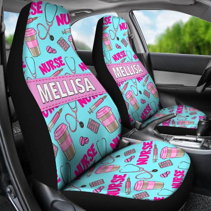 Personalized Car Seat Covers - I Am A Nurse (2pcs, universal fit)