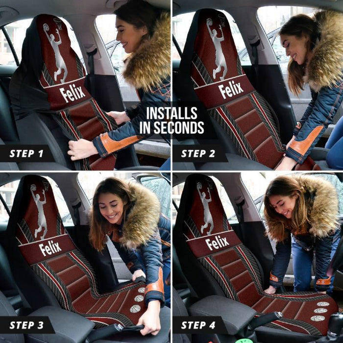 Personalized Car Seat Covers - Basketball (2pcs, universal fit)