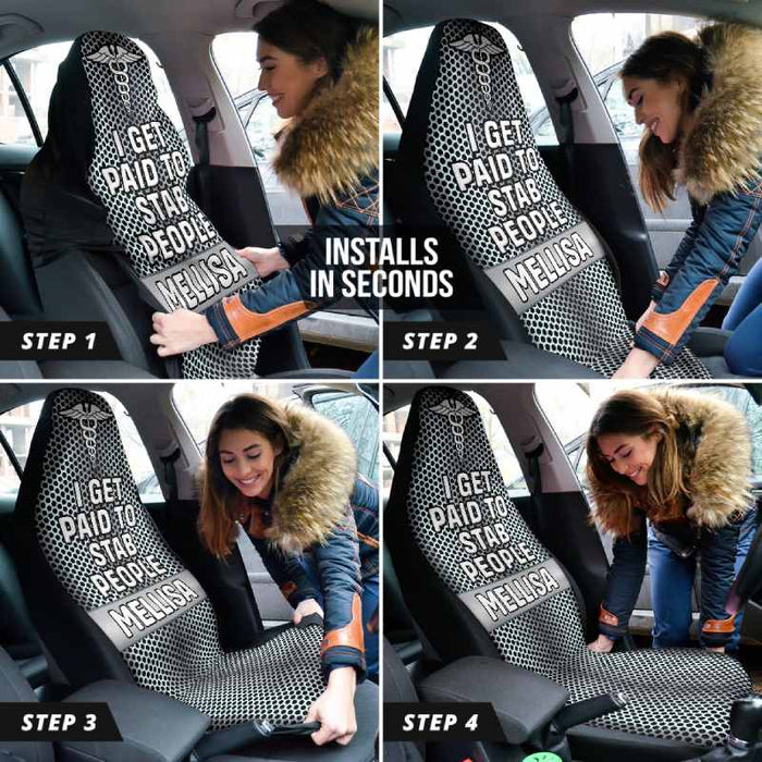 Personalized Car Seat Covers - I Get Paid (2pcs, universal fit)