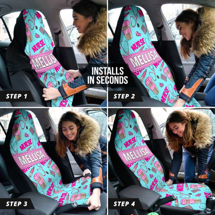 Personalized Car Seat Covers - I Am A Nurse (2pcs, universal fit)