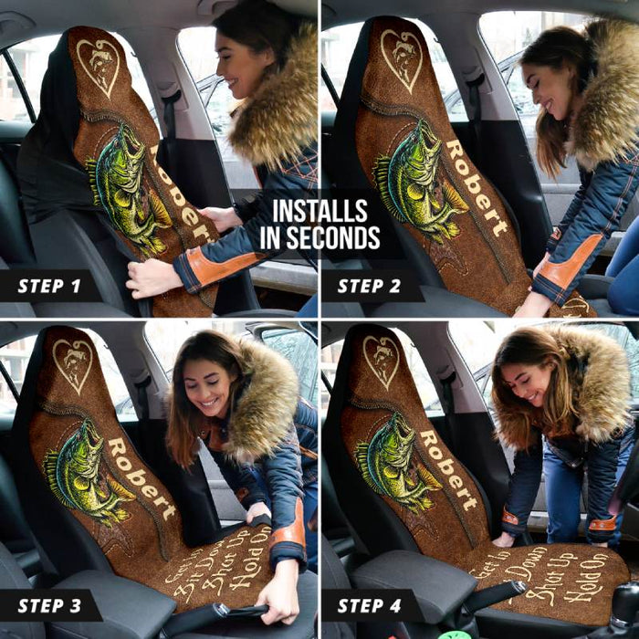 Personalized Car Seat Covers - Fishing (2pcs, universal fit)