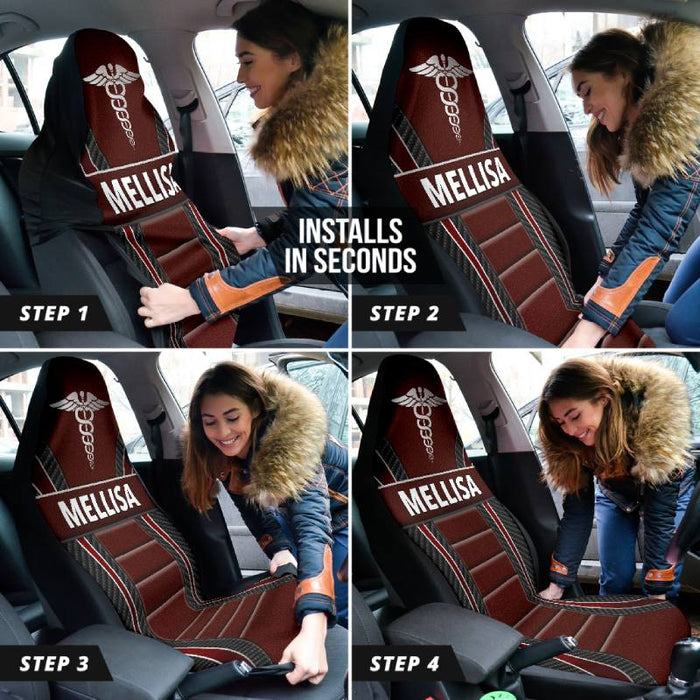 Personalized Car Seat Covers - Nurse (2pcs, universal fit)