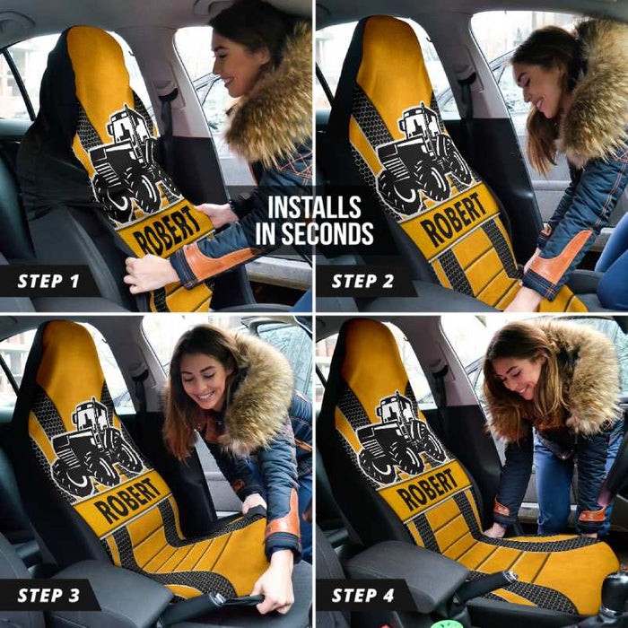 Personalized Car Seat Covers - Big Tractor (2pcs, universal fit)