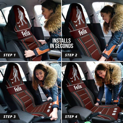 Personalized Car Seat Covers - Hockey (2pcs, universal fit)