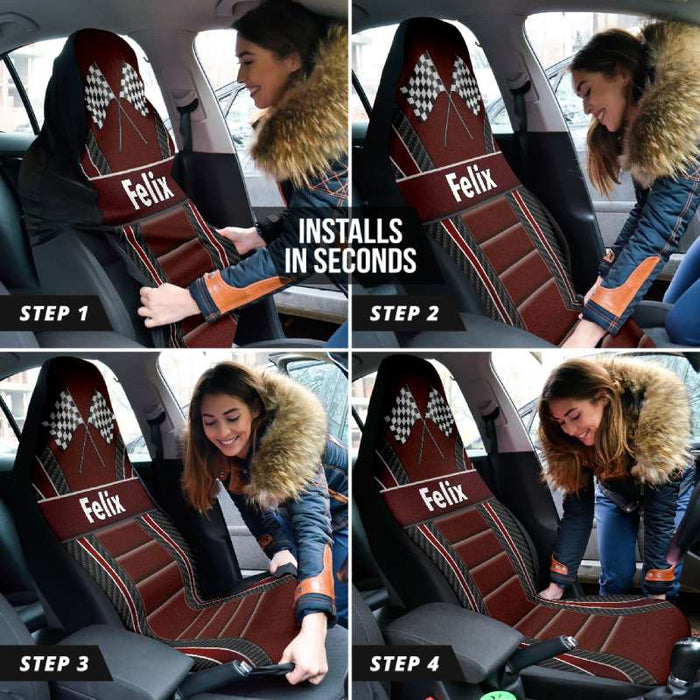 Personalized Car Seat Covers - Formula 1 (2pcs, universal fit)