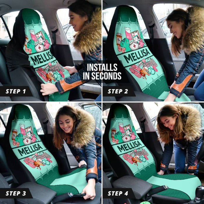 Personalized Car Seat Covers - Nurses Things (2pcs, universal fit)