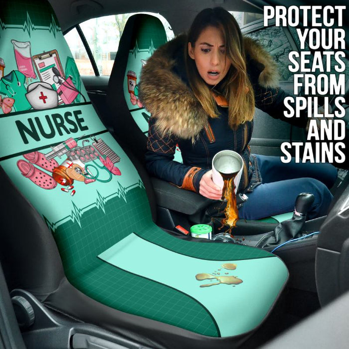 Personalized Car Seat Covers - Nurses Things (2pcs, universal fit)