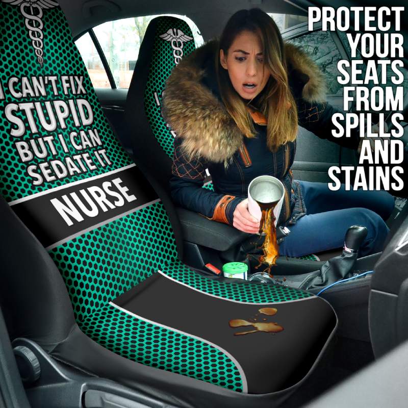 Personalized Car Seat Covers - I Can Sedate It (2pcs, universal fit)