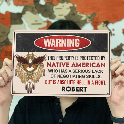 Absolute hell in a fight - Gift for yourself/friends - Personalised Native Custom Metal Sign