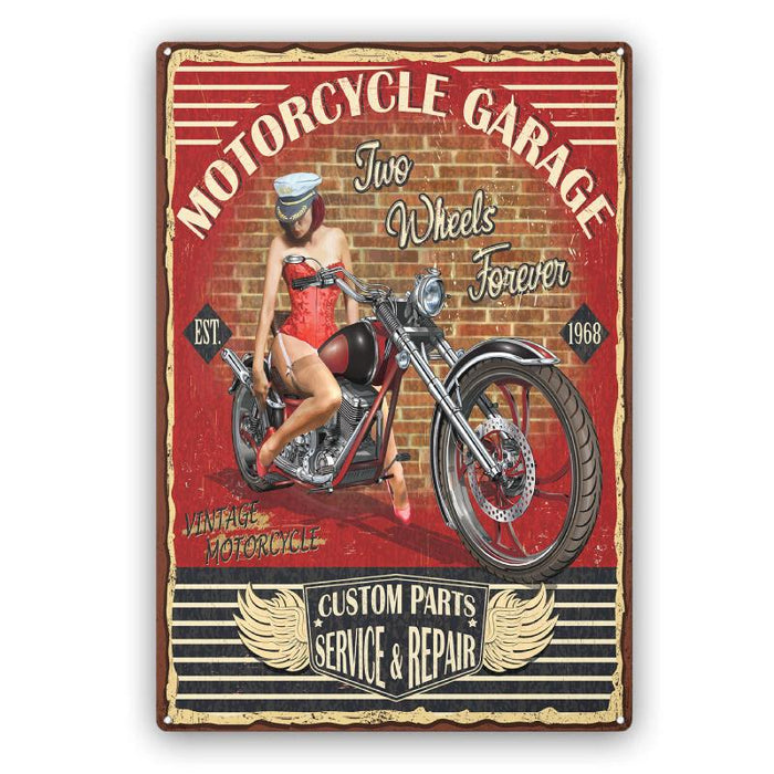 Metal Sign For Biker - Motorcycle Garage - 8х12 inches