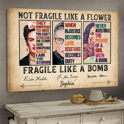 Personalized Poster / Framed Poster / Canvas For Women - Not Fragile Like a Flower