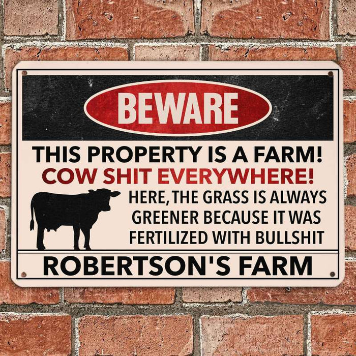 This Property is a Farm - Gift for a Farmer - Personalized Custom Metal Sign