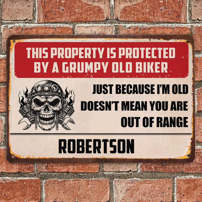 Because I'm Old - Gift for a Biker - Personalized Custom Metal Sign