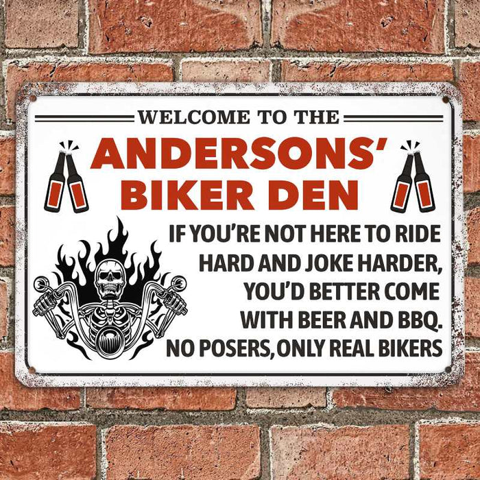 Only Real Bikers - Gift for a Biker - Personalized Custom Metal Sign