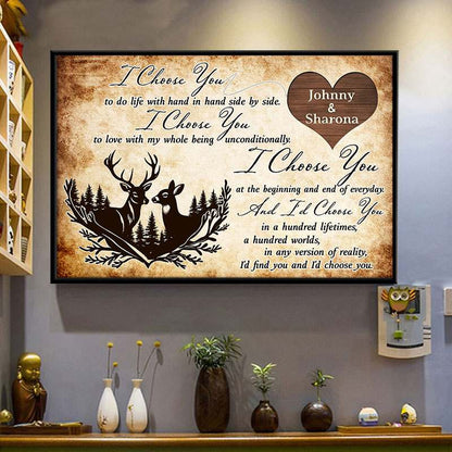 I Choose you to love with my whole - Gift for a Biker - Personalized Poster / Framed Poster / Canvas / Brushed Aluminum Print