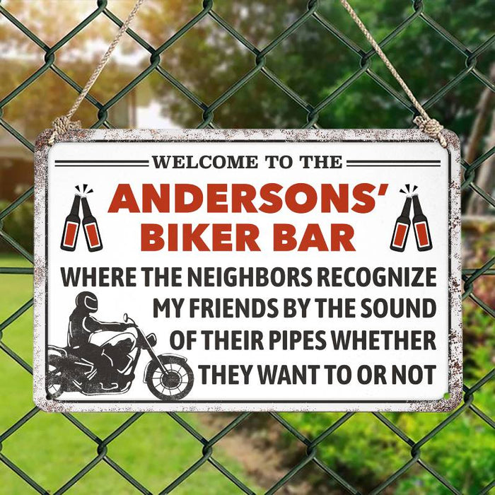 Biker Bar - Gift for a Biker - Personalized Custom Metal Sign