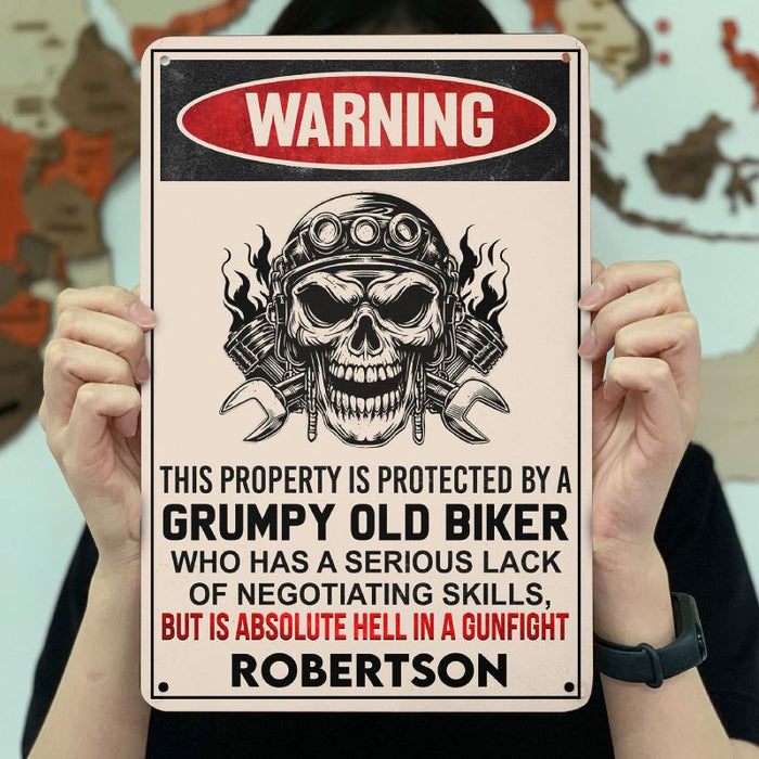 Absolute Hell In a Gunfight - Gift for a Biker  - Personalized Custom Metal Sign