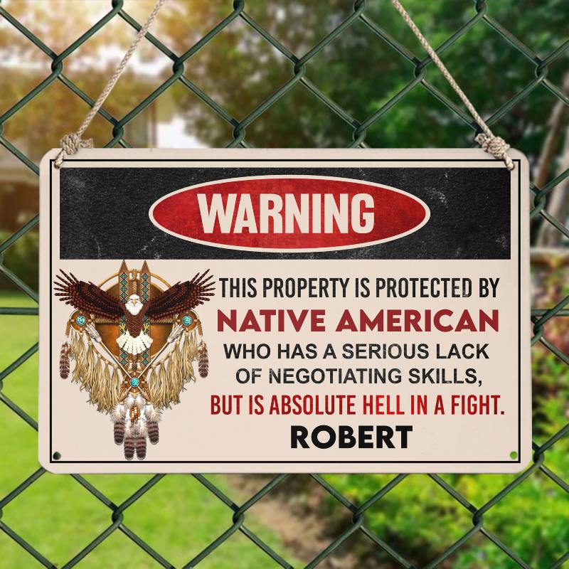 Absolute hell in a fight - Gift for yourself/friends - Personalised Native Custom Metal Sign