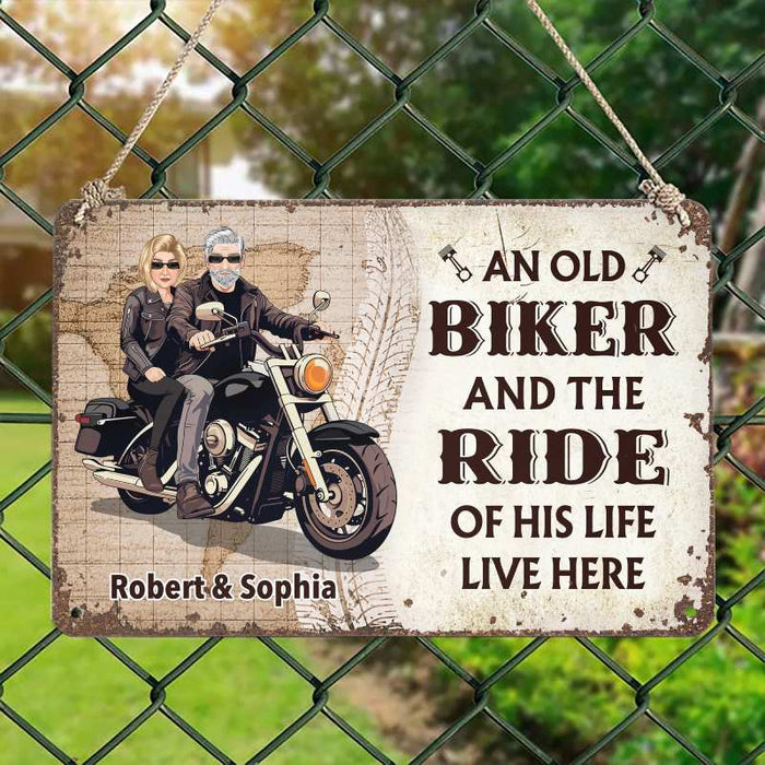 An Old Biker - Gift for a Biker  - Personalized Custom Metal Sign