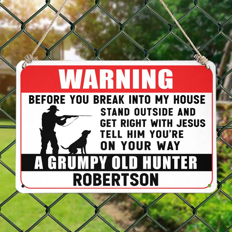 Get Right With Jesus - Gift for a Hunter  - Personalized Custom Metal Sign