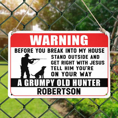 Get Right With Jesus - Gift for a Hunter  - Personalized Custom Metal Sign