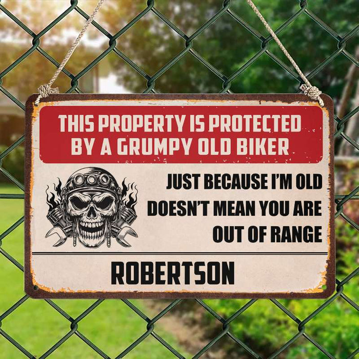 Because I'm Old - Gift for a Biker - Personalized Custom Metal Sign