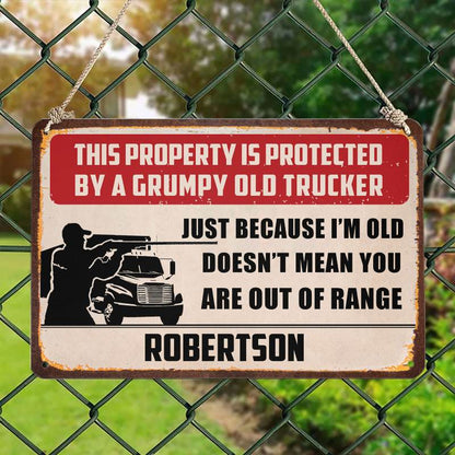 Out Of Range - Gift for a Trucker  - Personalized Custom Metal Sign