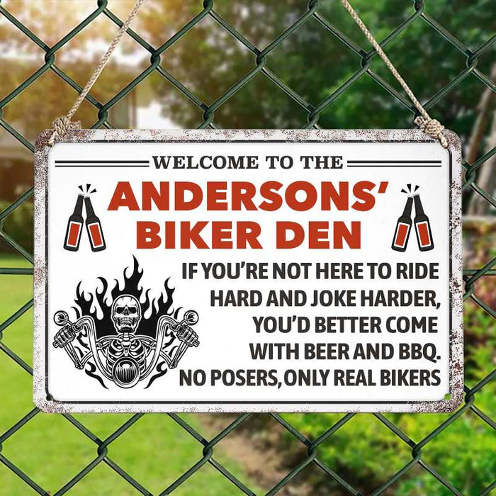 Only Real Bikers - Gift for a Biker - Personalized Custom Metal Sign