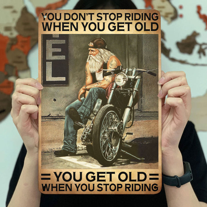 Metal Sign For Biker - Don't Stop Riding - 8x12 inches