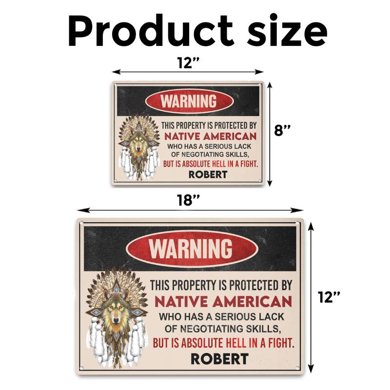 Protected By Native - Gift for yourself/friends - Personalized Custom Metal Sign