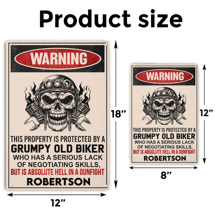 Absolute Hell In a Gunfight - Gift for a Biker  - Personalized Custom Metal Sign