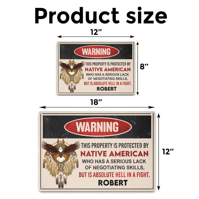 Absolute hell in a fight - Gift for yourself/friends - Personalised Native Custom Metal Sign
