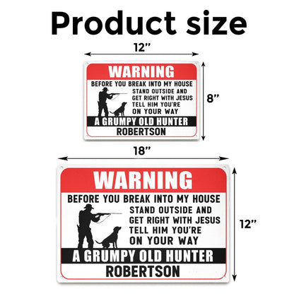 Get Right With Jesus - Gift for a Hunter  - Personalized Custom Metal Sign