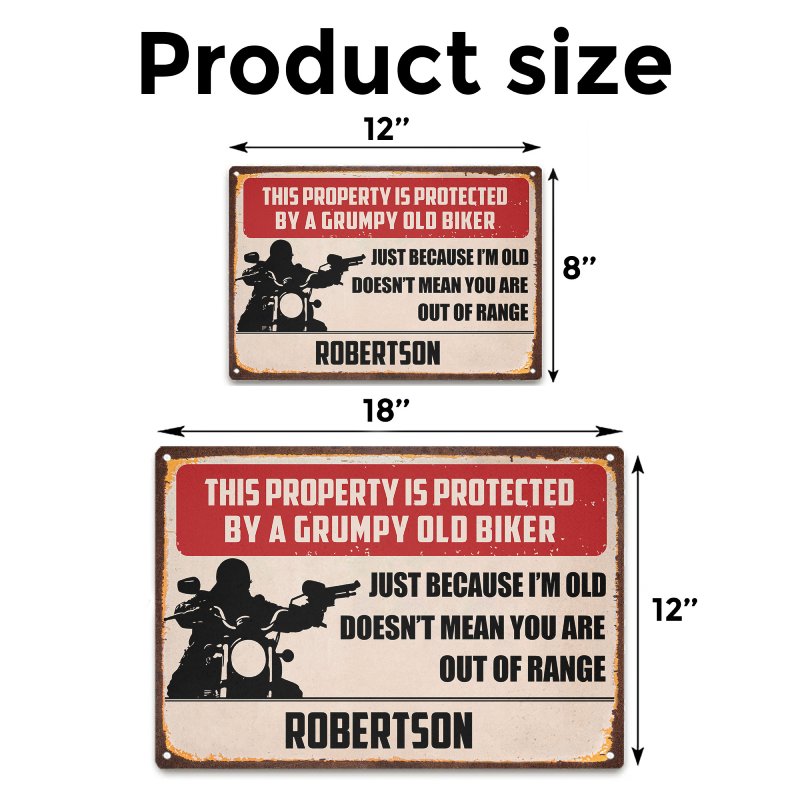 Out Of Range - Gift for a Biker  - Personalized Custom Metal Sign