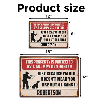 Out Of Range - Gift for a Hunter  - Personalized Custom Metal Sign