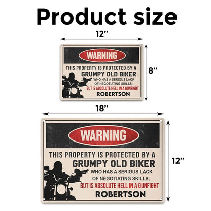 Grumpy Old Biker - Gift for a Biker  - Personalized Custom Metal Sign