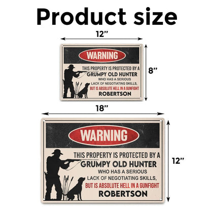 Grumpy Old Hunter - Gift for a Hunter - Personalized Custom Metal Sign