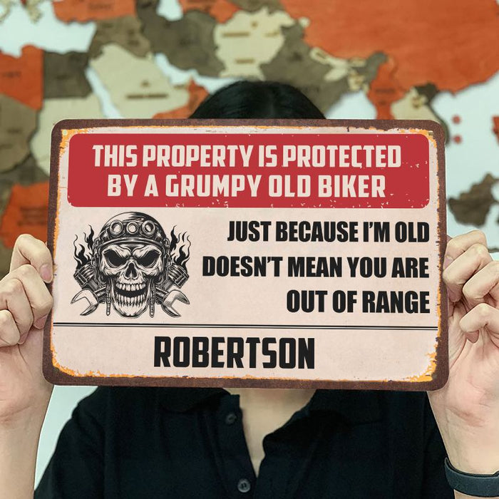 Because I'm Old - Gift for a Biker - Personalized Custom Metal Sign