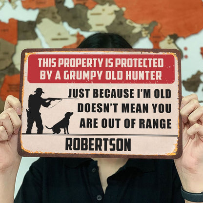 Out Of Range - Gift for a Hunter  - Personalized Custom Metal Sign