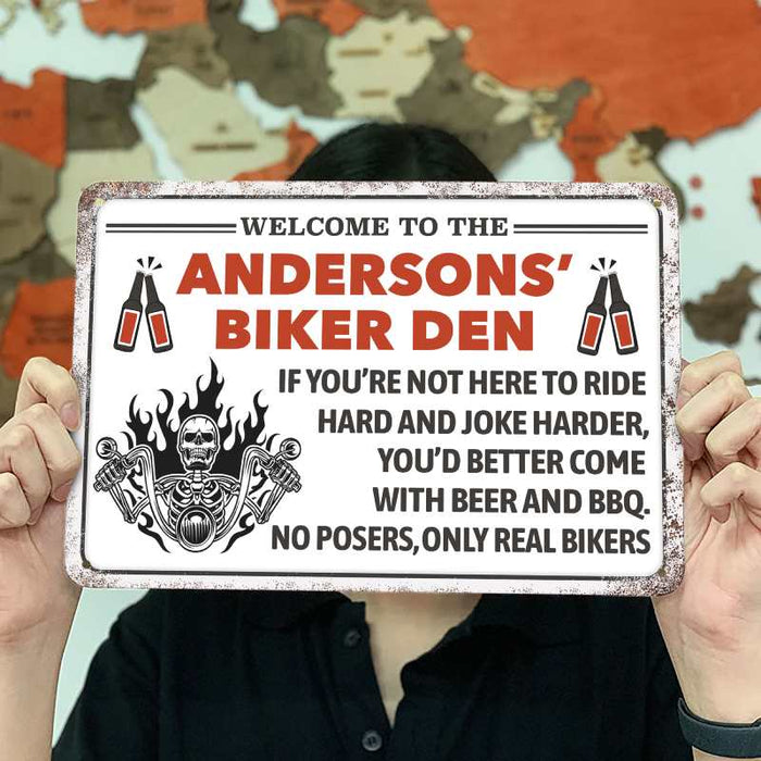 Only Real Bikers - Gift for a Biker - Personalized Custom Metal Sign