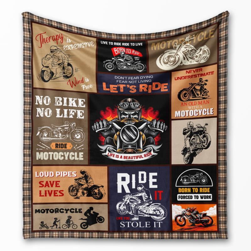 No bike no life - Gift for a Biker - Fleece / sherpa blanket