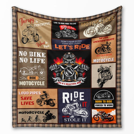 No bike no life - Gift for a Biker - Fleece / sherpa blanket
