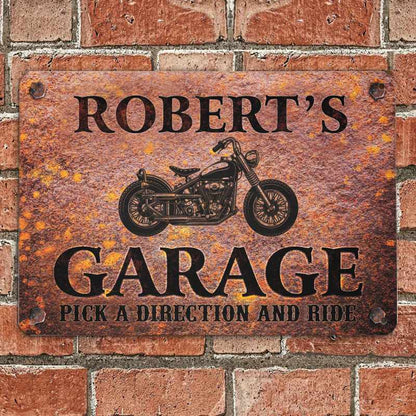 Pick A Direction And Ride - Gift for a Biker  - Personalized Custom Metal Sign