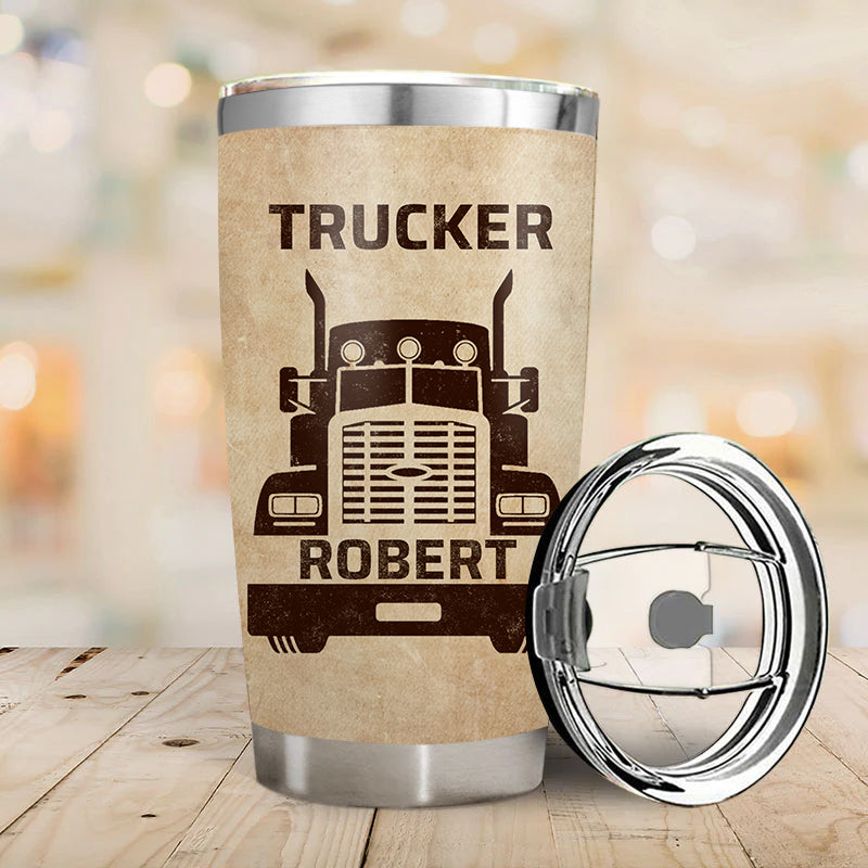 Trucker's Prayer- Gift for a Trucker - Personalized Custom Tumbler