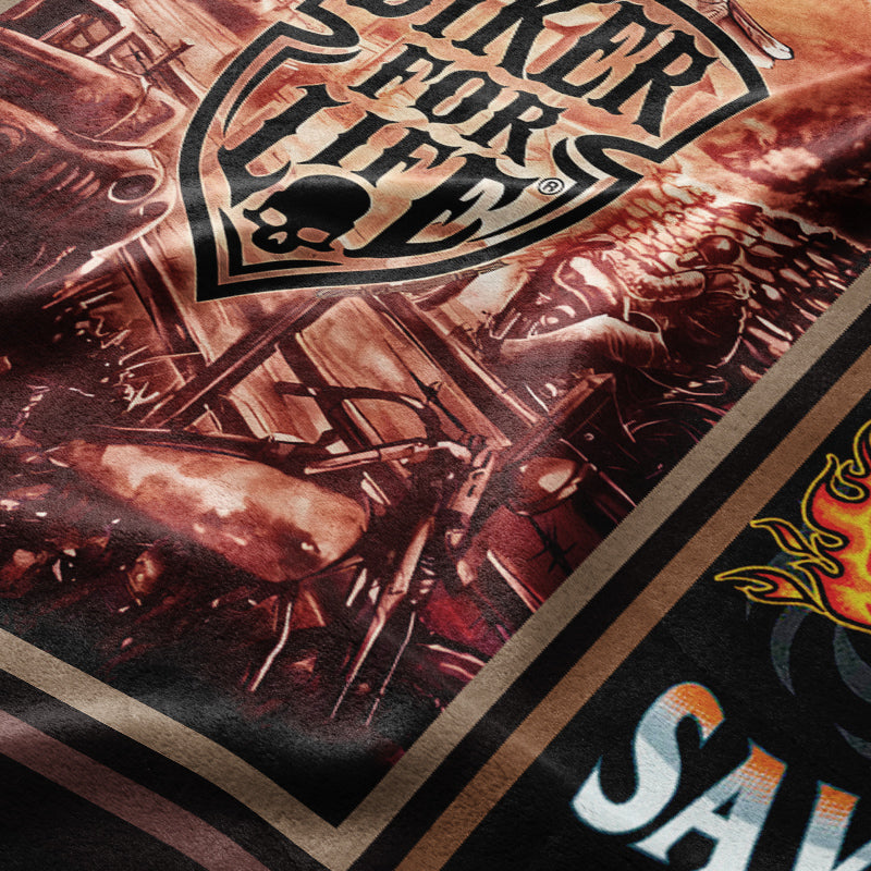 Biker For Life - Gift for a Biker - Fleece / sherpa blanket