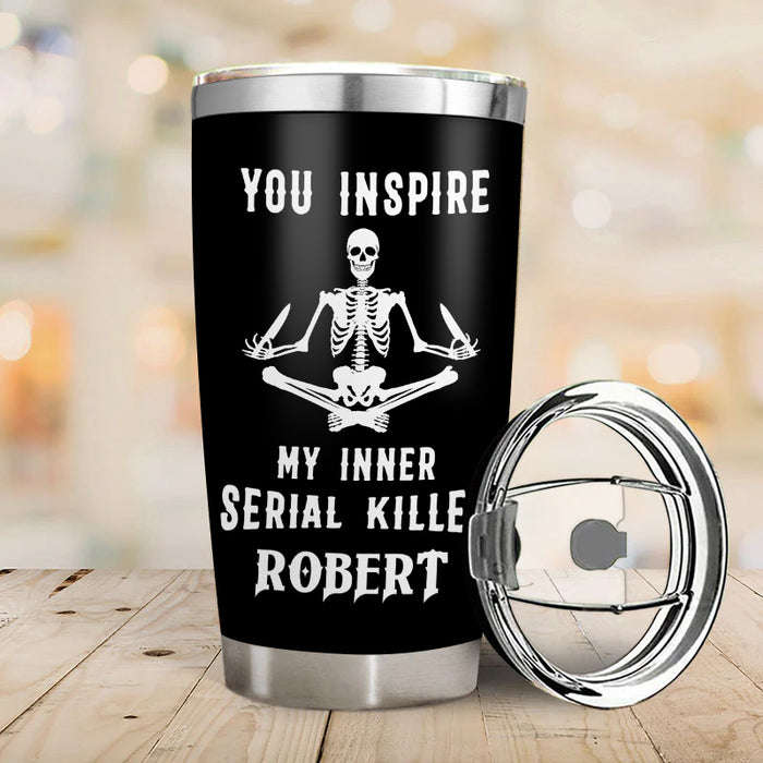 My inner serial killer - Gift for yourself/friends - Personalised Skull Custom Tumbler