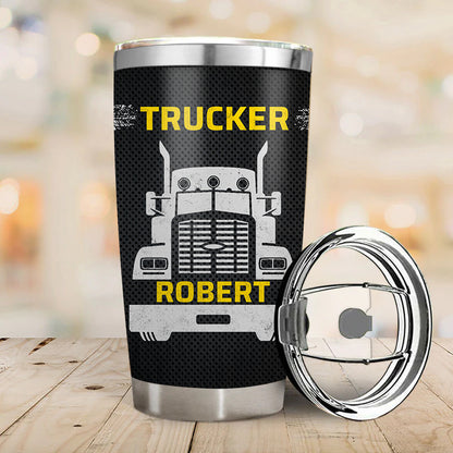 I'm a Grumpy Trucker - Gift for a Trucker - Personalized Custom Tumbler